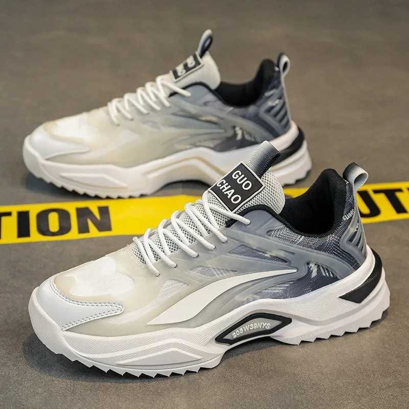 Spring 2025 new casual Fi thick soled dad shoes student running sports shoes fashionable and breathable mens shoes Y250318