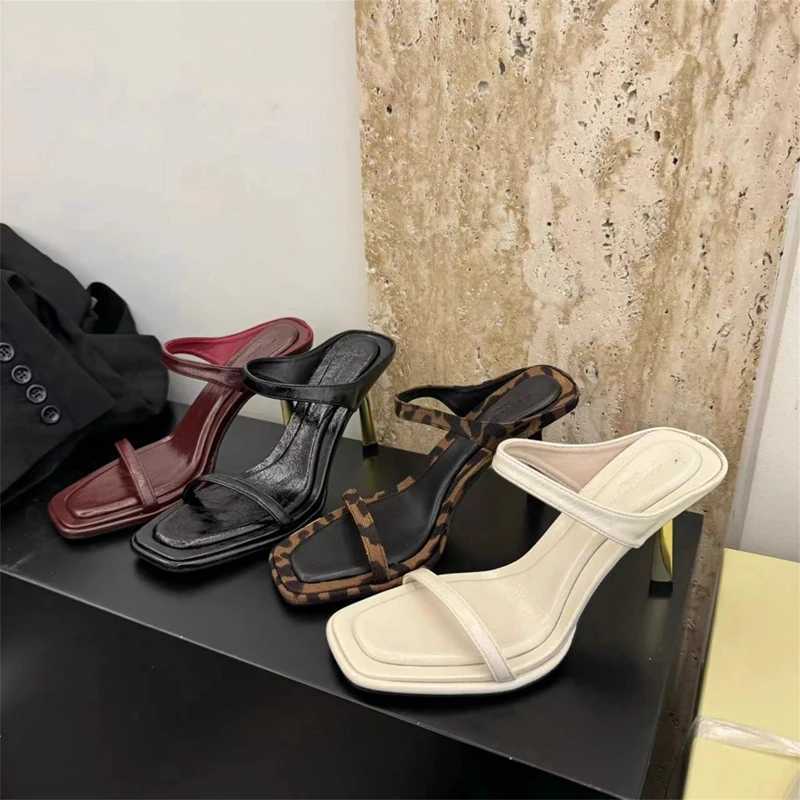 SUOJIALUN 2024 Summer New Warm and Smooth Fi Narrowband Womens Elegant Slippery Thin High Heel Open Toe Slippery Sandals Y250317