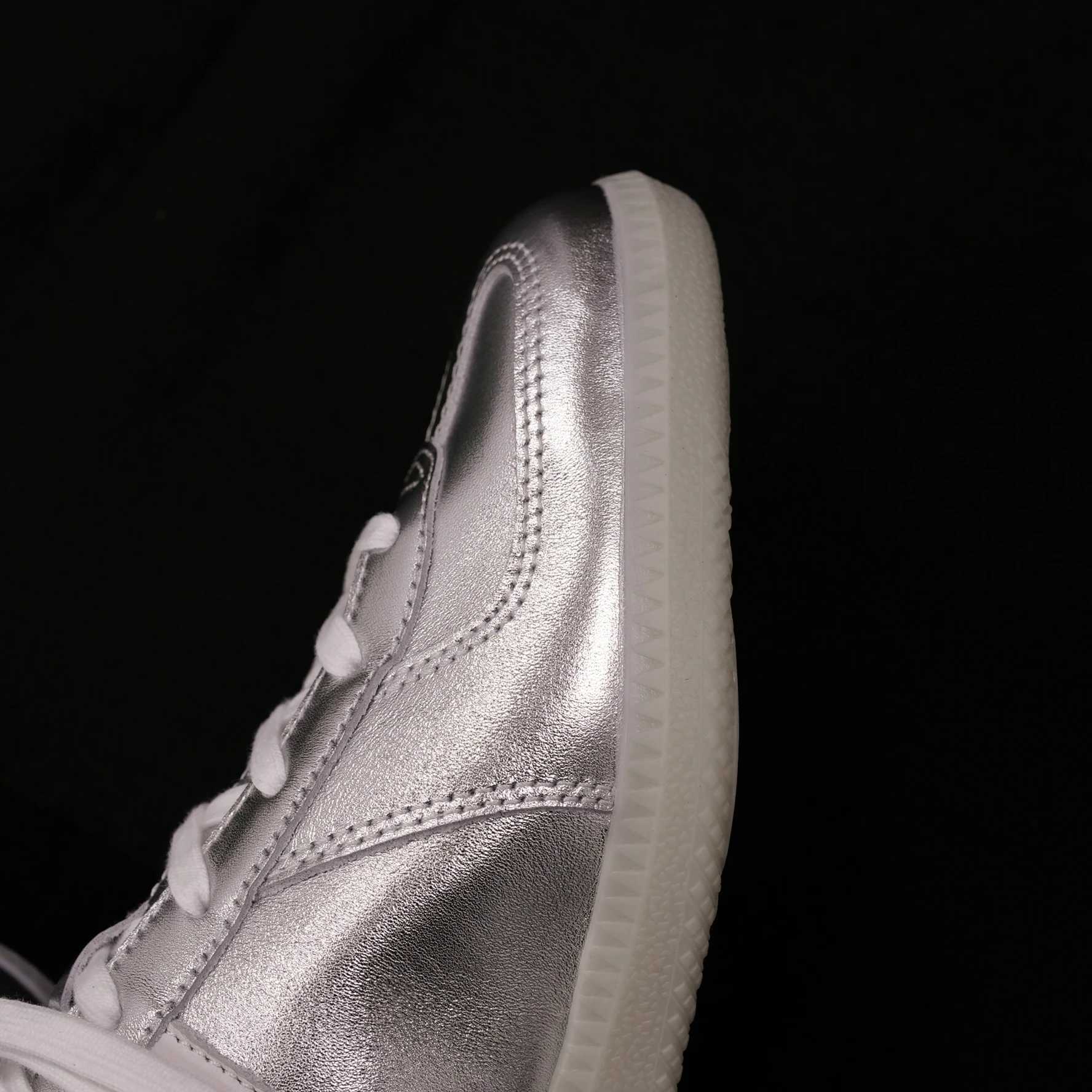 German Military Trainer Shoes Sier Shiny Sneakers GAT Genuine Leather Rof Stlye Shoes for Men Vintage M Simplicity Y250318