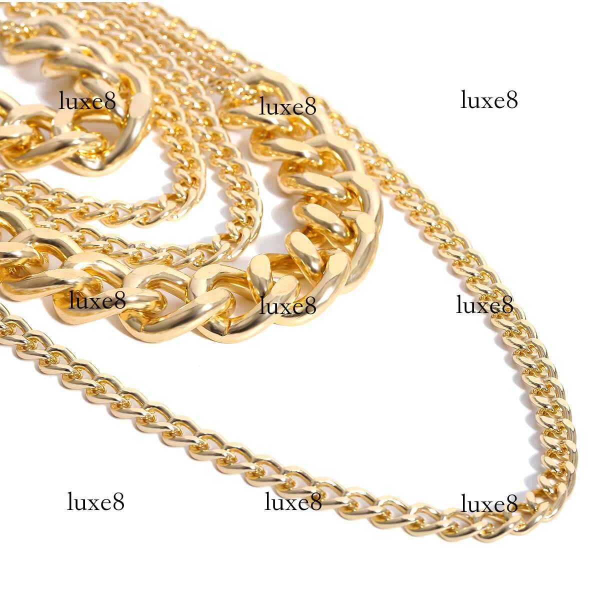SHIXIN Punk Exaggerated Big Layered Thick Cuban k Chain Choker Necklace Women Fashion Hippie Modern Night Club Jewelry Gifts