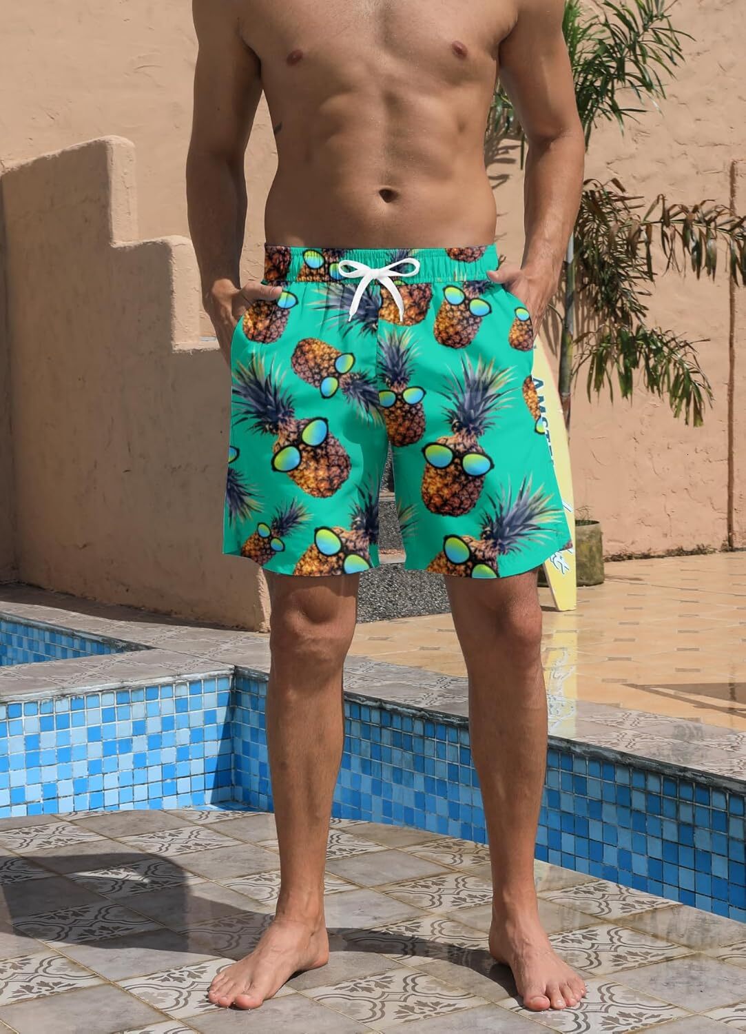 Mens Swim Trunks Quick Dry Beach Shorts Summer Boardshorts Fashionable printed shorts