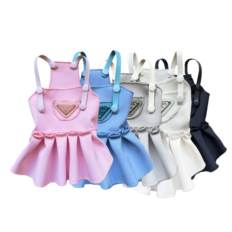 PAWDA Dog Dresses,Sweet Puppy Sundress Summer Cool Pleated Skirt for Girl Dogs Soft Breathable Pet Vest Shirts Pets Pullover Cat Costume Chihuahua App