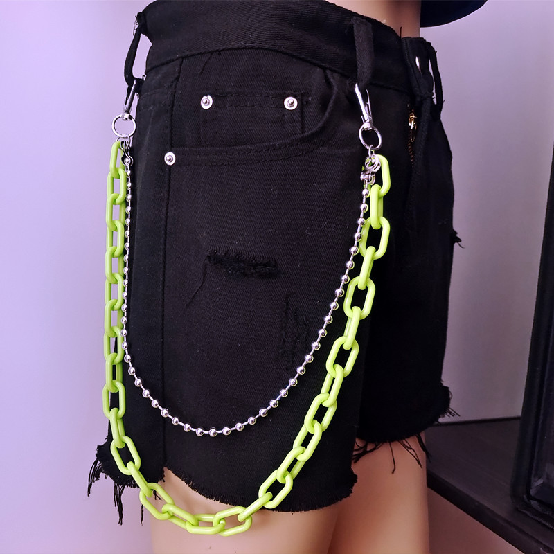 Stage Wear Dance Accessories Acrylic colored fluorescent chain waist chain