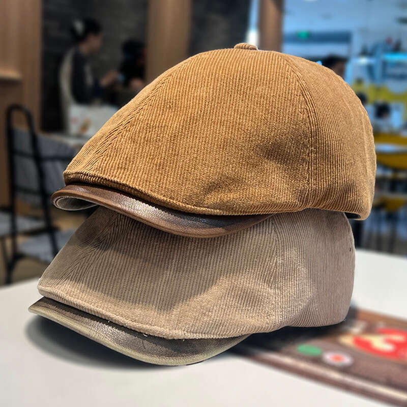 British style vintage forward for women's spring and autumn outings, small face, solid color hat