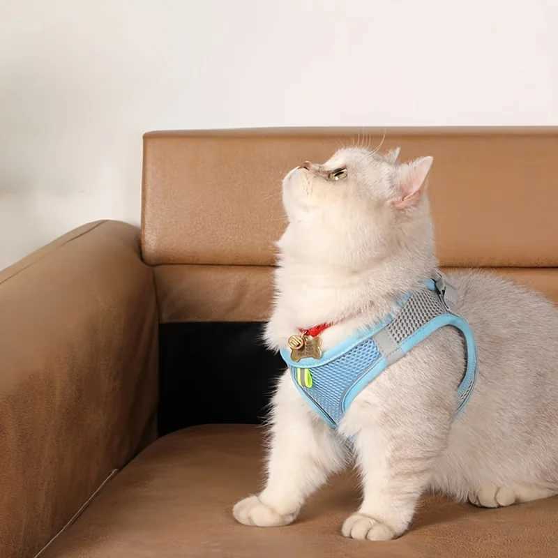 Cat Strap Set Adjustable Dog Collar for French Bulldog Strap Vest Puppy Chihuahua Pet Outdoor Walking Lead StrapT250319
