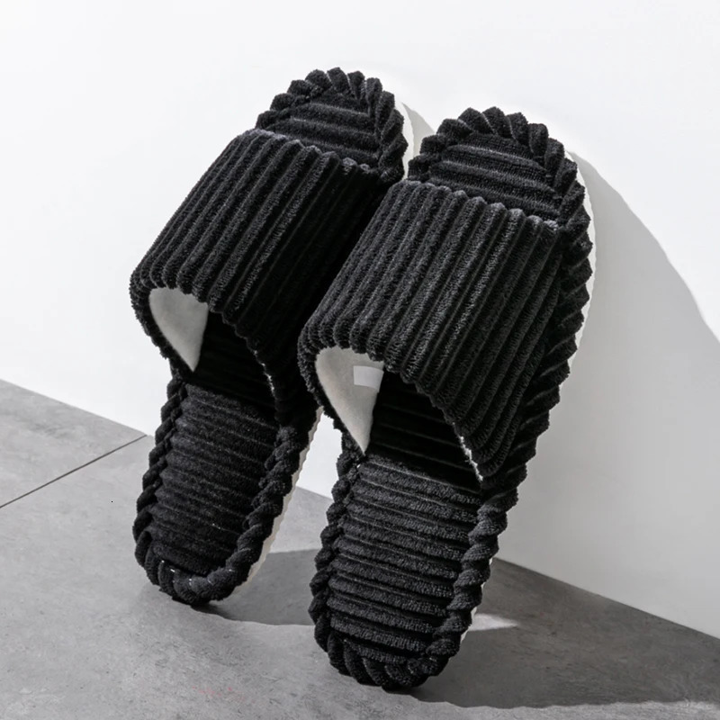 Mens open Toed Slippers Autumn and Winter Indoor Anti slip Breathable Bedroom Silent Couples home Shoes for Srping and Autunm 250318