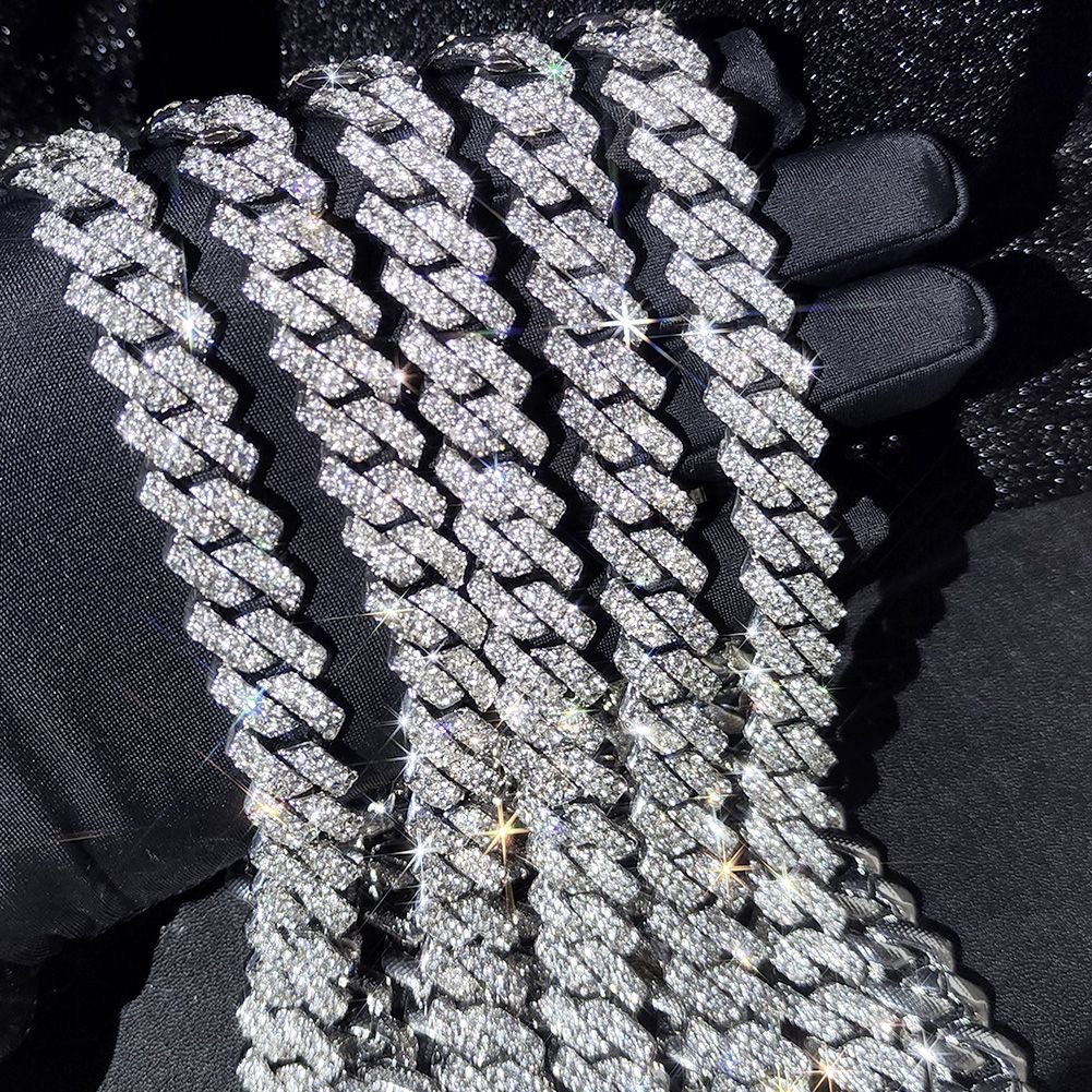 2024 Fashion Hip Hop 5A+ CZ Stone Bling Iced Out 20mm Cuban Link Chain Necklace for Men Rapper Jewelry