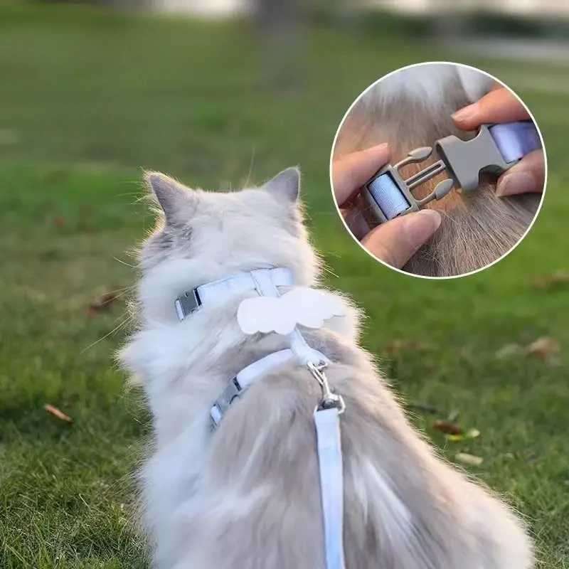 Cute Cartoon Cat Harness Walking Pet Harnesses and Leash Set for Cats Kitten Garfield mascotas Accessories Supplies CatsT250318