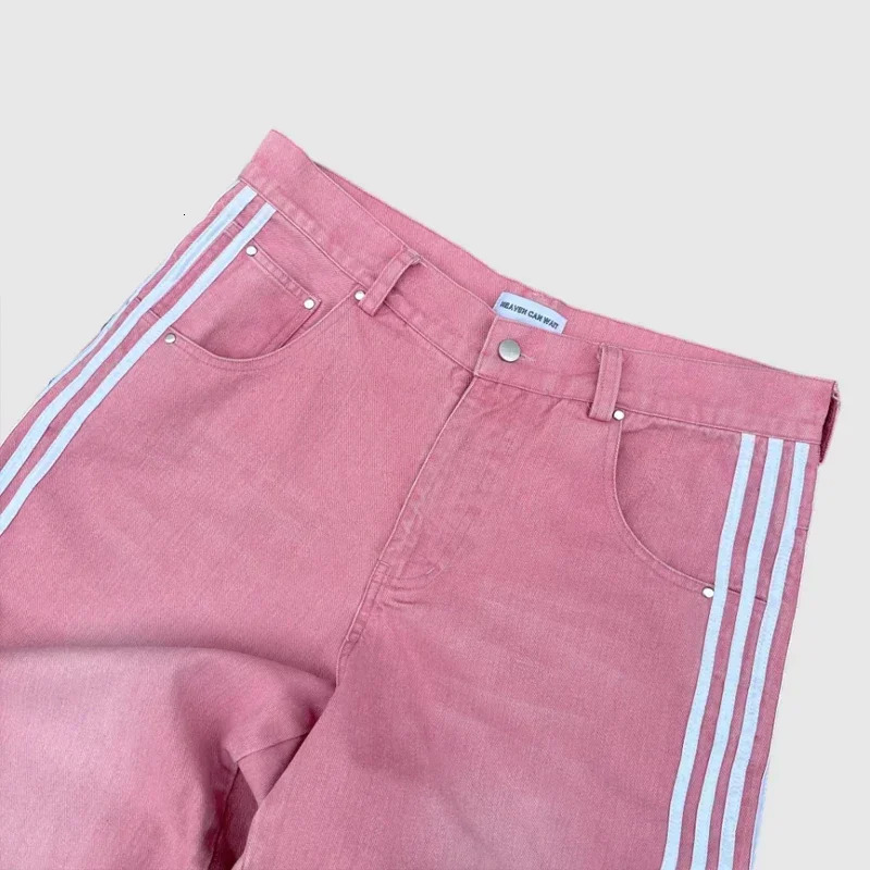 Y2K Baggy Jeans Harajuku vintage Striped Embroidered high quality Sweatpants men women Hip Hop Casual wide leg jeans streetwear 250318