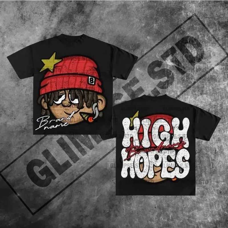 American War Girl Graphic Print T-shirt Y2k Retro Loose Short Sleeve Round Neck Cotton Top Gothic Street Clothing Mens Womens ClothingXJ250318