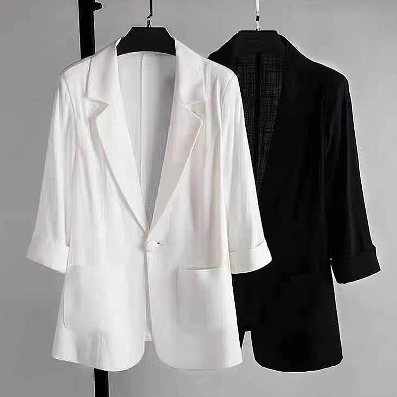 R316Casual Fashion Women's Suit with Thin Cotton Linen Blend - New Collection 2025