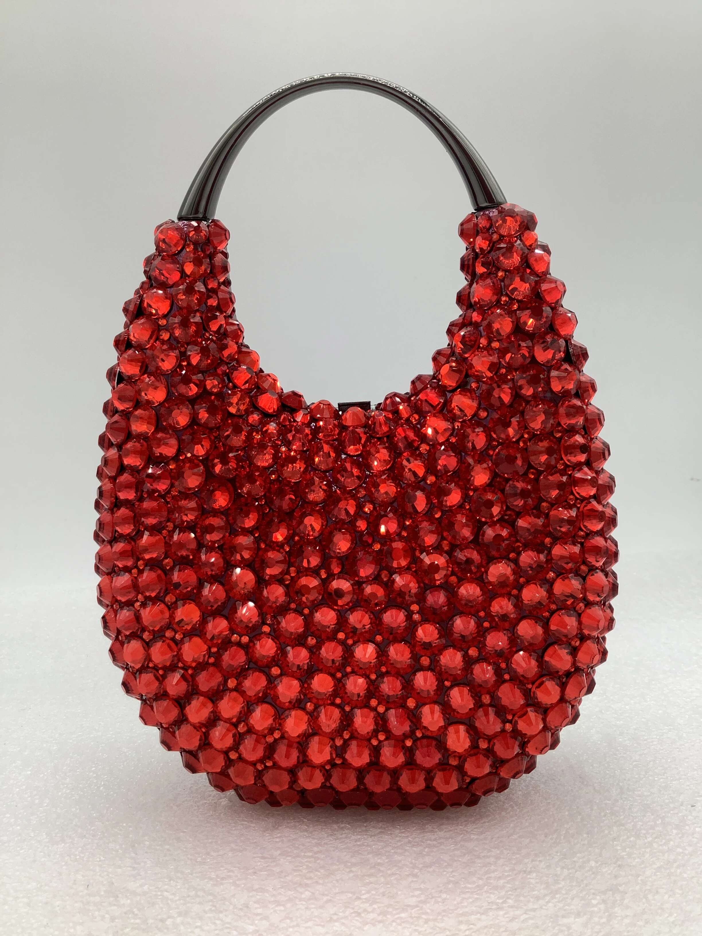 Women Crystals Top Handle Evening Handbags Pink/Red Lady Dias Minaudiere Gold/Brown Wedding Clutch Bags Gems Handbag Purse