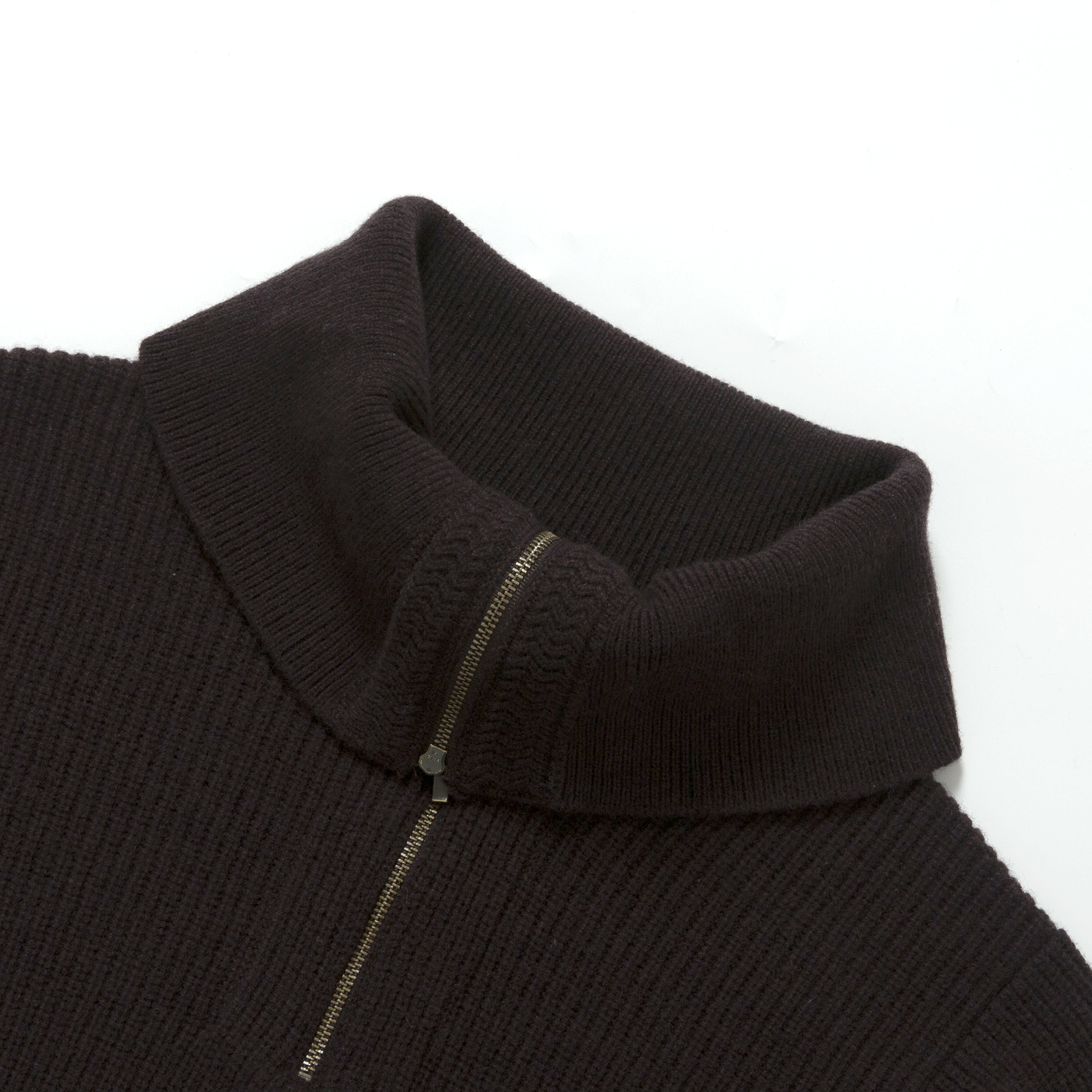 High Neck Woolen Knit Pullover for Unisex with Adjustable Waist Cinch Warm Zippered Sweater