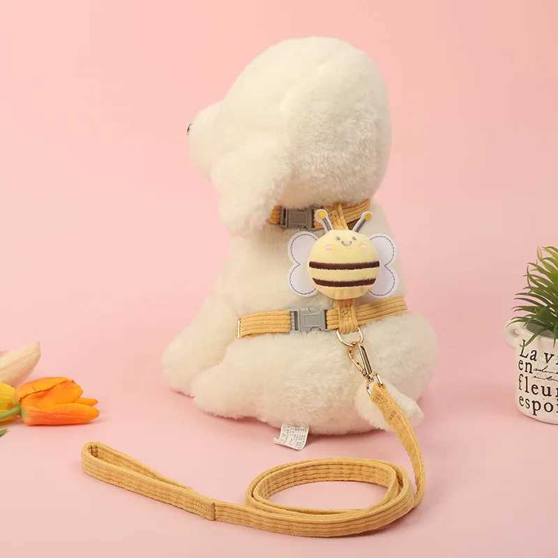 Leak proof cat harness and belt set adjustable mesh dog harness vest small dog pet walking LED belt small dog kittenT250318
