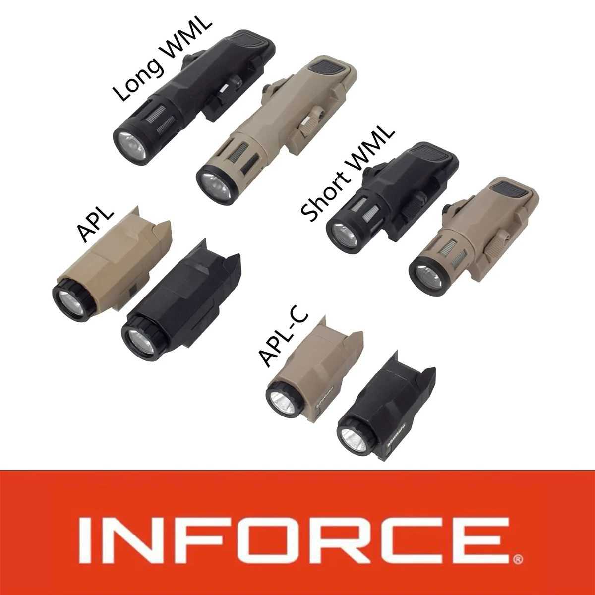 Tactical INFORCE WML APL Nylon Rifle Pistol Gun Strobe LED Light Fit 20mm Rail Airsoft Weapon Hunting Flashlight X250318