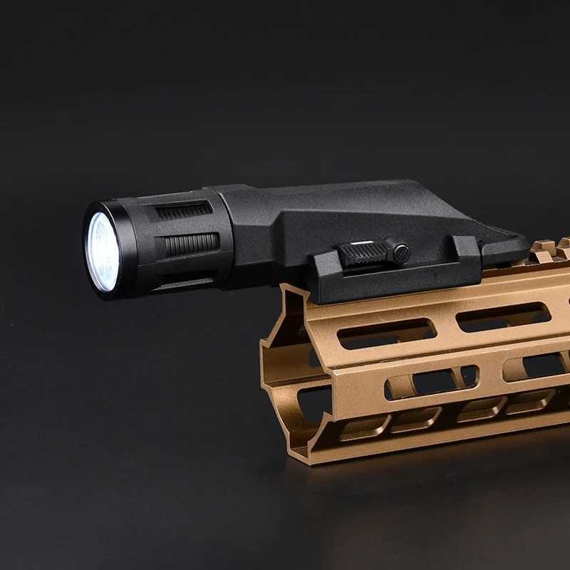 WML Long Tactical Flashlight Hunting Reconnaissance Aircraft Pistol Rifle Accessories Constant/Instantaneous/Flash Suitable for 20MM Picatinny Rail X2