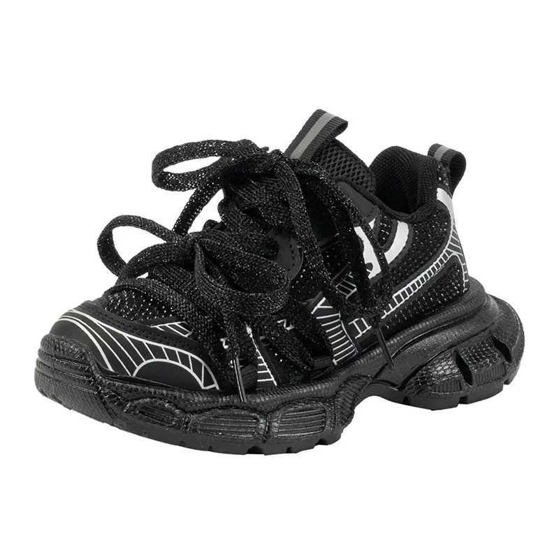 Childrens Spring/Summer 2024 New Sle Korean Edition Breathable Mesh Sneakers for Boys and Girls Casual Running Shoes W250318