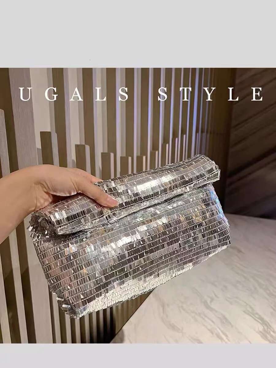 Designer Bg Shiny Sequins Evening Glitter Fashion Women's Handbag Wedding Party Clutch Purse Banquet Dress Bag
