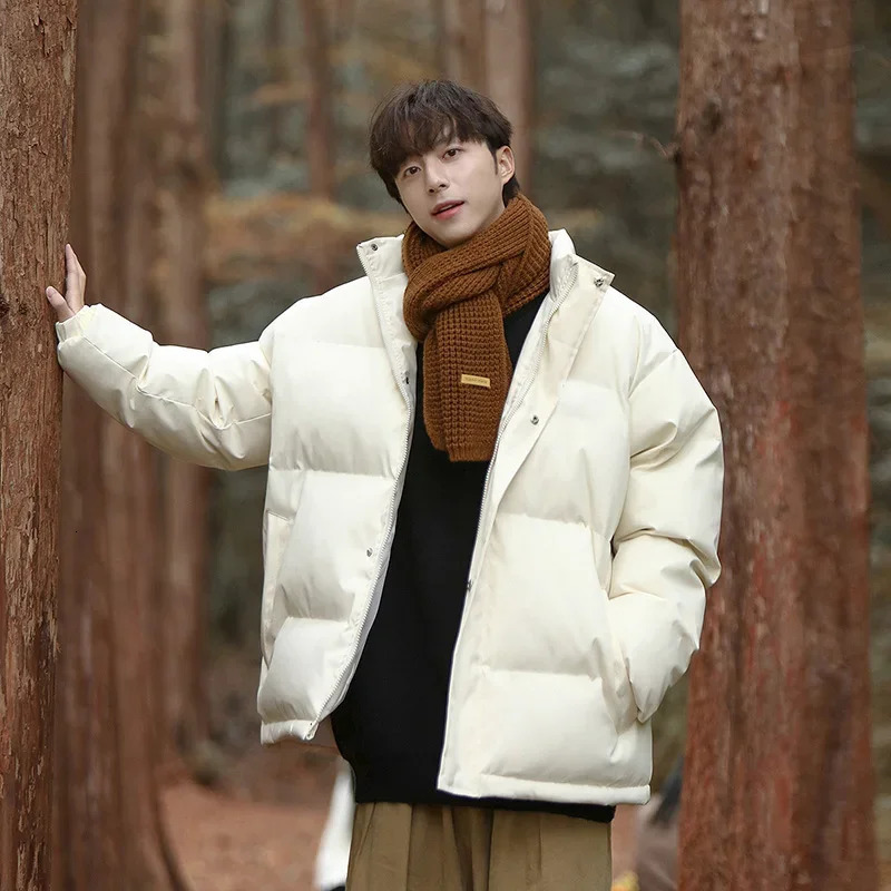 Winter Bread Jacket Men Warm Fashion Thicken Short Down Clothes Streetwear Korean Loose Thick Puffer Mens Parka Coat 250109