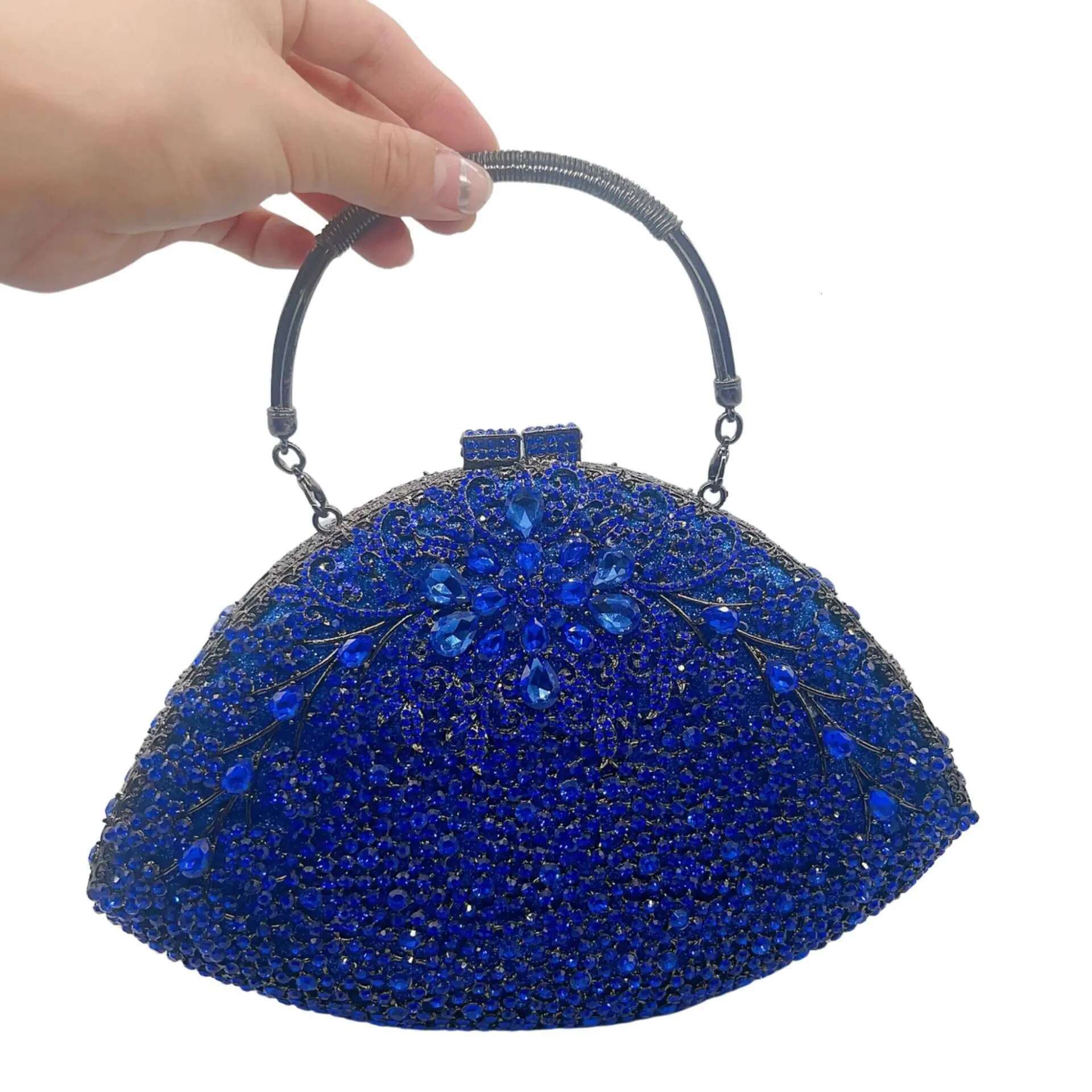 XIYUAN Elegant Red/Green Stones Evening Clutch Purse Bags Women Formal Party Totes Handbags Bridal Wedding Rhies Handbag