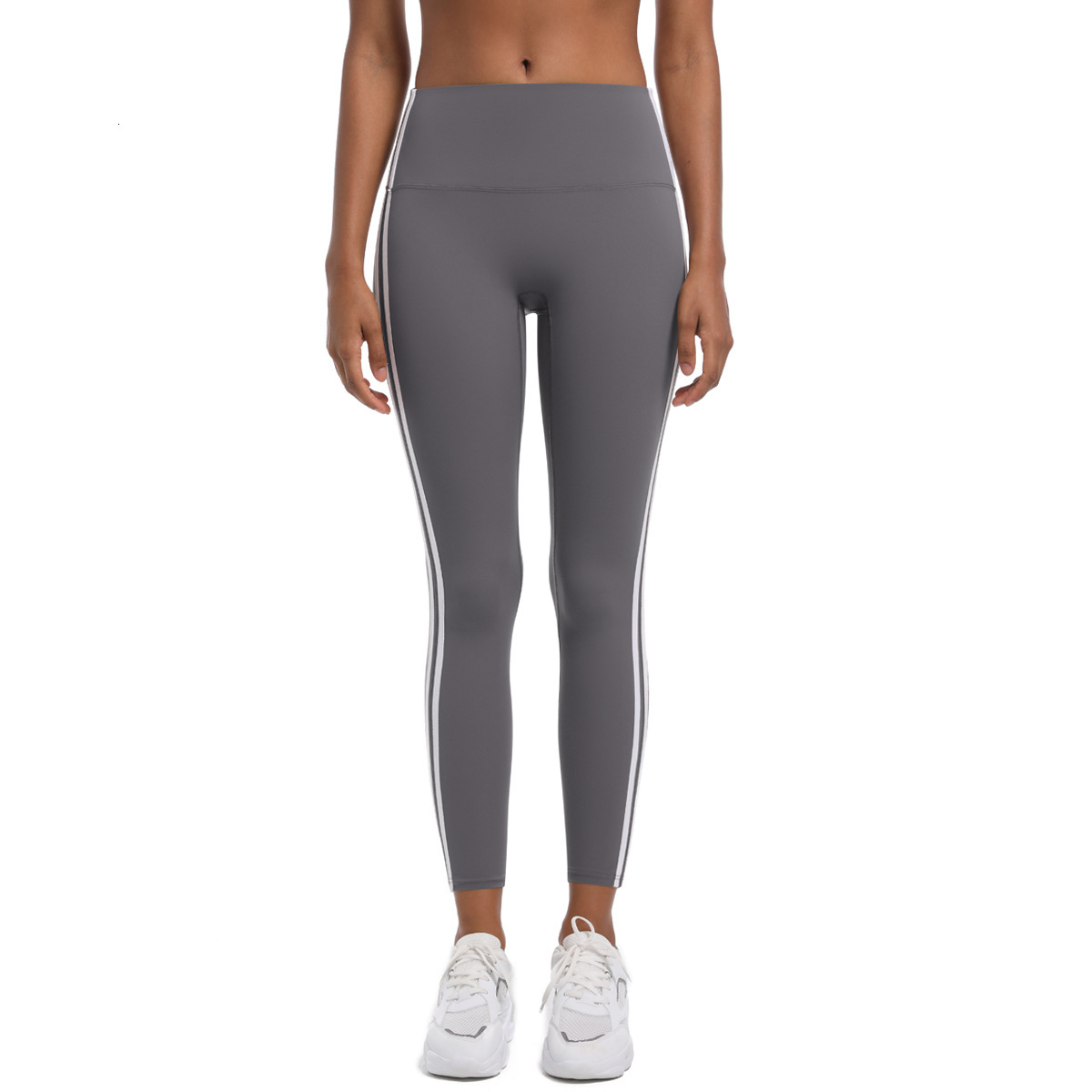 New striped fitness tight fitting high waisted peach hip lifting hot pants, contrasting color breathable sports running yoga pants for women leggings