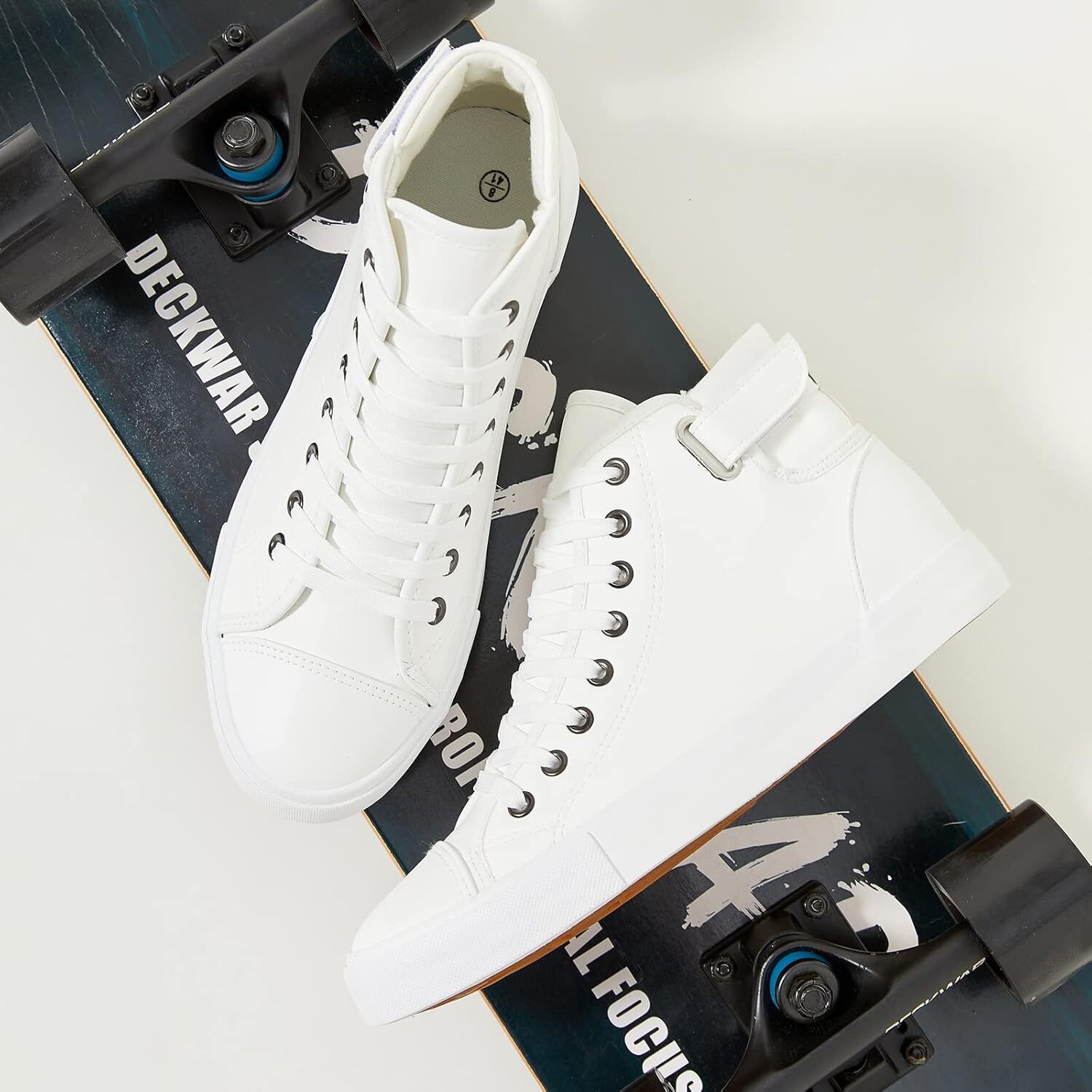 Designer shoes 2025 new Men's white high top sports shoes, casual black PU leather, fashionable men's shoes