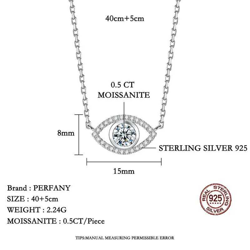 PERFANY 0.5CT Moissanite Necklace for Women S925 Pure Silver eye Pendant Laboratory Diamond Certified High-end Fashion Jewelry W250318