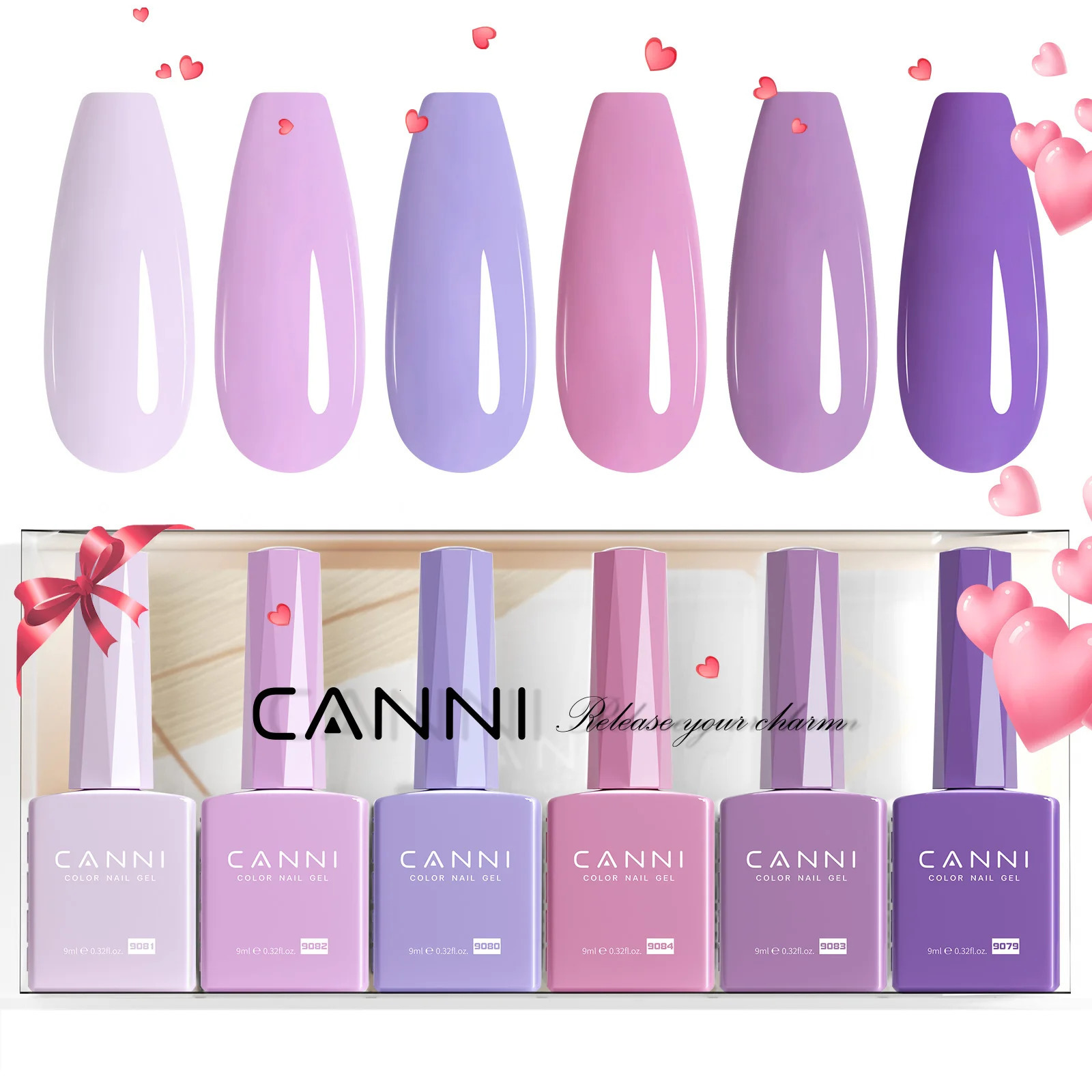 Upgraded HEMA FREE CANNI Nail Gel Polish Kit Light Purple Collection Jelly Pink Natural French Nail n Soak Off UV LED Nails 250314