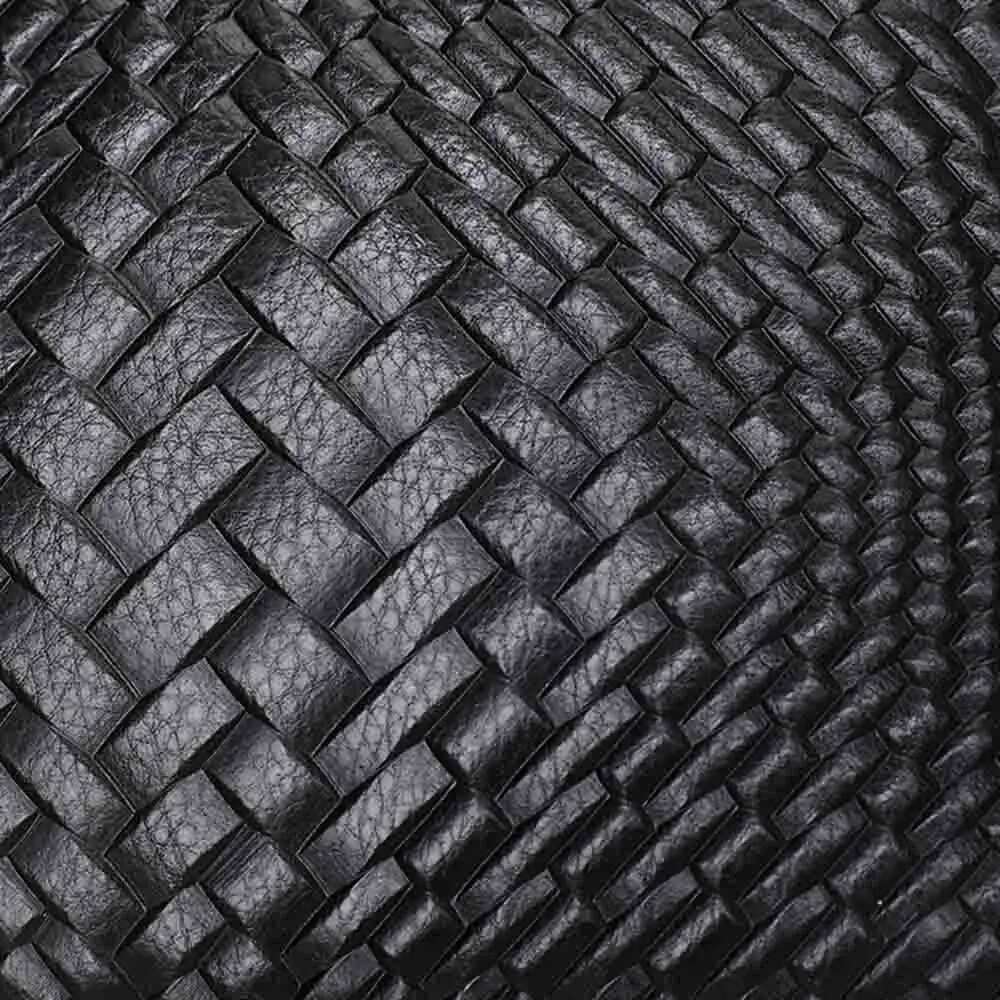 Knited Series Genuine Leather Woman Shoulder Bag Crossbody Cowhide Woven Ladies Daily Purses Black New