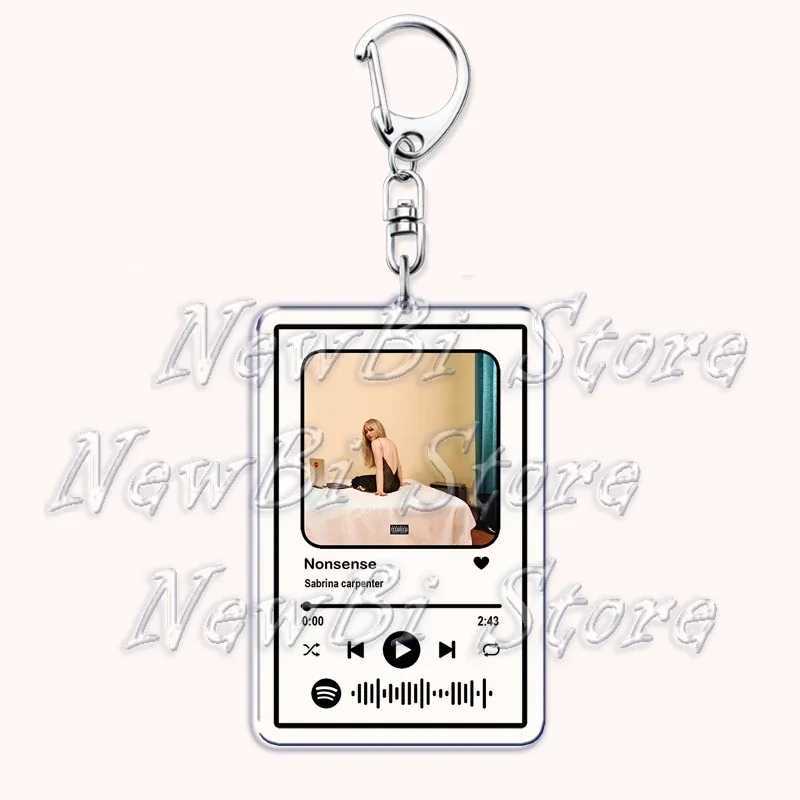 Hot Sabrina Carpenter Songs Keychain Female Accessories Nonsense Please Espresso Playlist Pendant Keychain Jewelry Fan Gifts X250318
