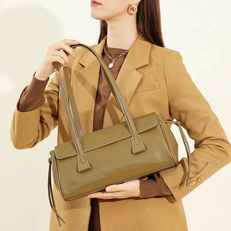 Toptrends Cowhide Genuine Leather Underarm Shoulder Bags For Women 2025 Designer Pillow Satchel Tote Work Ladies Handbags