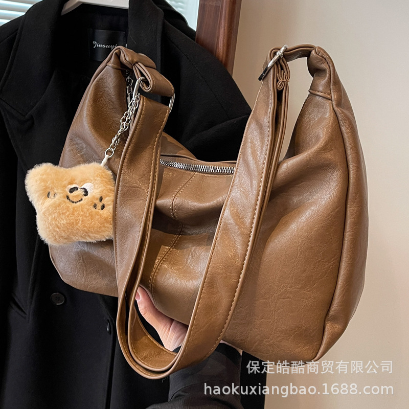 Large Capacity For Women S New High End Feel Maillard Commuting Shoulder Autumn And Winter Popular Crossbody Tote Bag Shoulder Bags