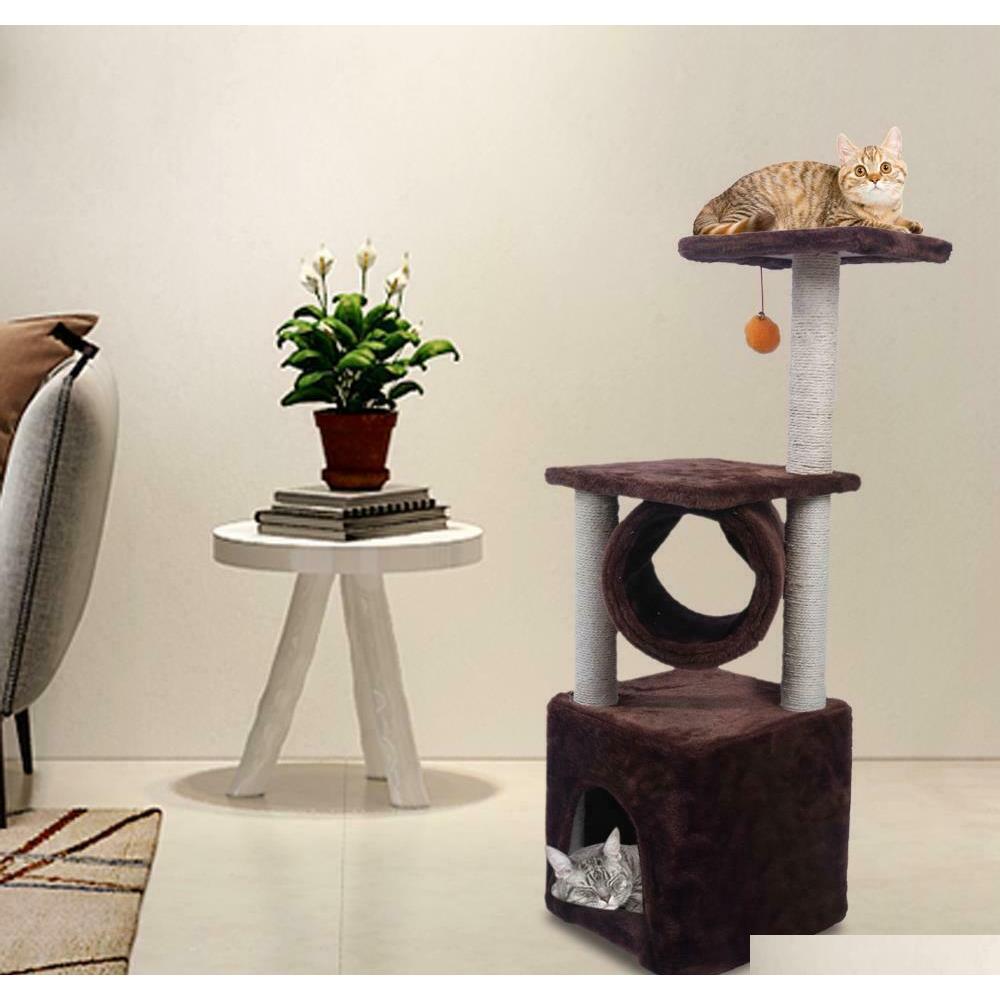 Black Friday 36" Cat Tree Bed Furniture Scratch Cat Tower