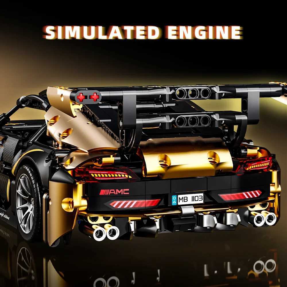 Mesiondy 1 14 MOC Building Kit Racing Model 1466Pcs Sports Car Building Blocks Toy Boy or Boy Birthday Adult Kit W250318