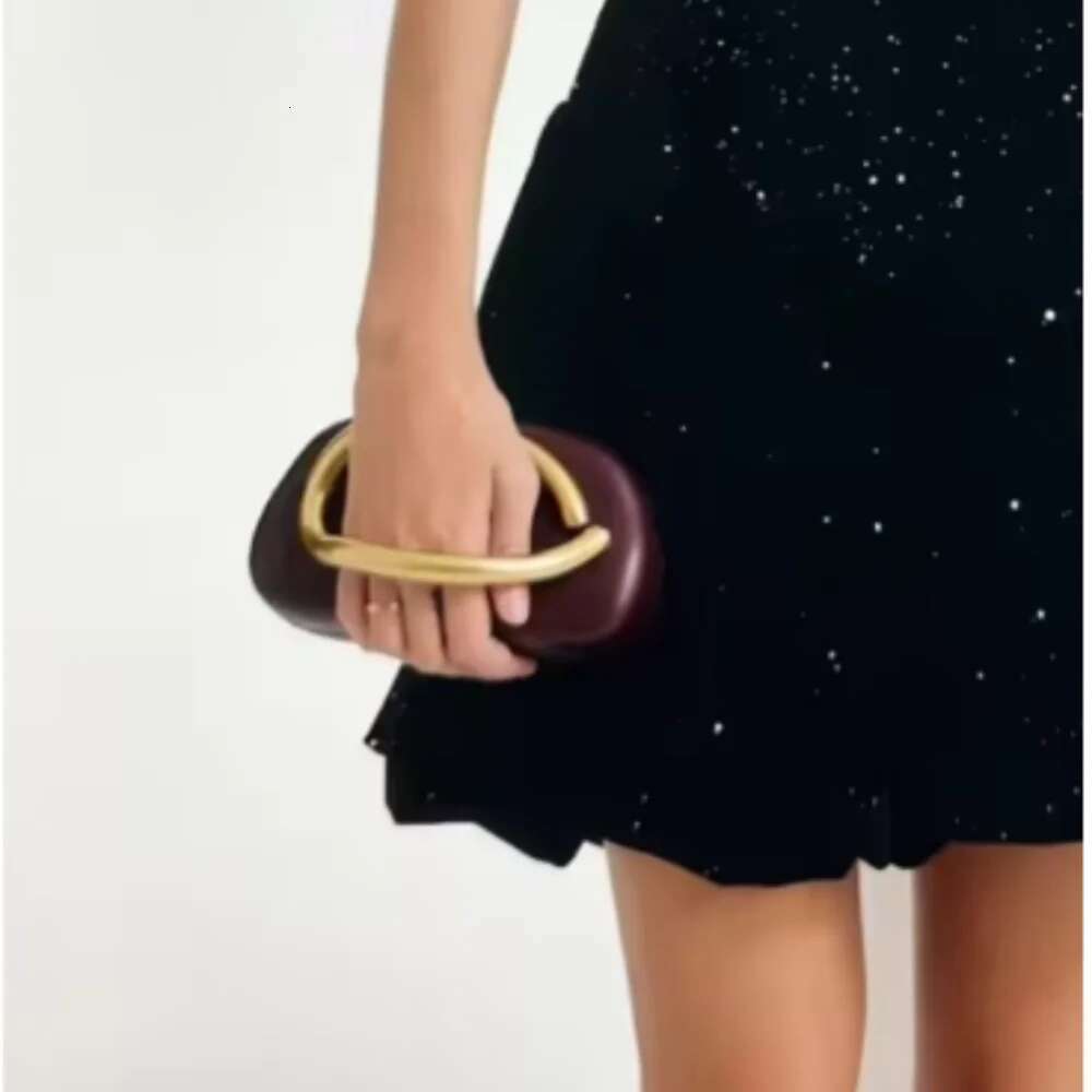 Brown Brass Bag Handle Women Shoulder Snake Chain Messenger Evening Party Box Clutches Small Bride Wedding Summer Handbag Wallet