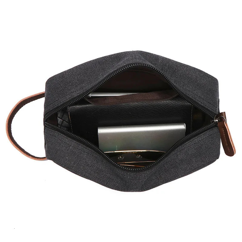Men Canvas Travel Wash Toiletry Bag Women Cosmetic Makeup Beauty Necessaries Bag Waterproof Dopp Kit Shaving Organizer 250314