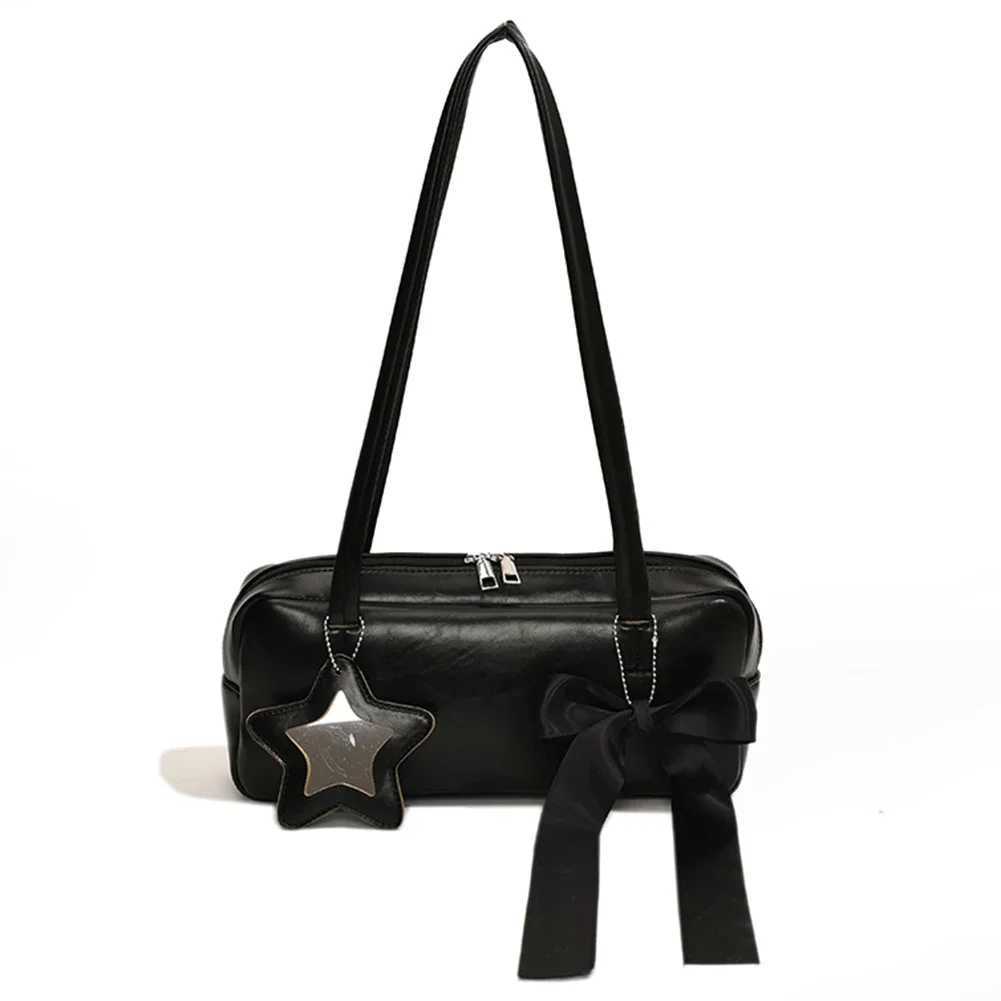 Wen casual handbag with star pendant Fi sole wallet PU leather bow underarm handbag girls outdoor daily bag Y250318