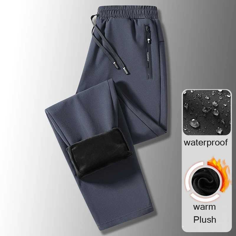 Winter cashmere mens wool warm and thick casual sports pants high-quality and fashionable brushed oversized jogging pants L-8XL W250318