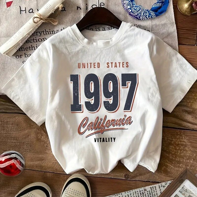 Women's T Shirts 2025 95% polyester fiber 5% spandex loose and fashionable round neck short sleeved top