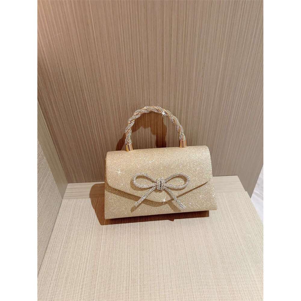 Versatile Evening Dress European and American Clutch Crossbody Celebrity Fashion Dia Bow Chain Bag