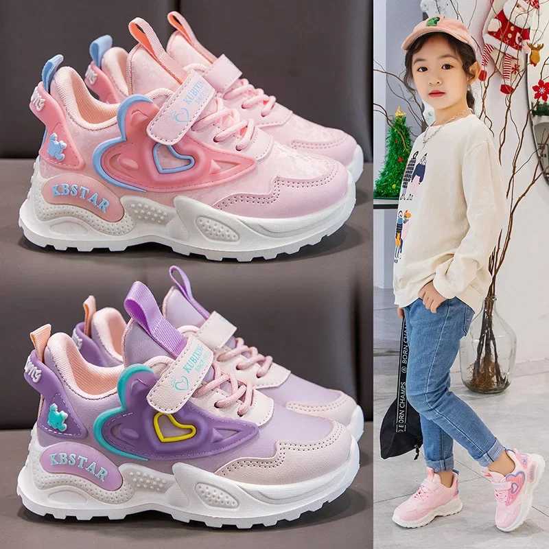 Girls double net sports shoes spring and autumn new sled comfortable casual shoes childrens soft soled running shoesXJ250318
