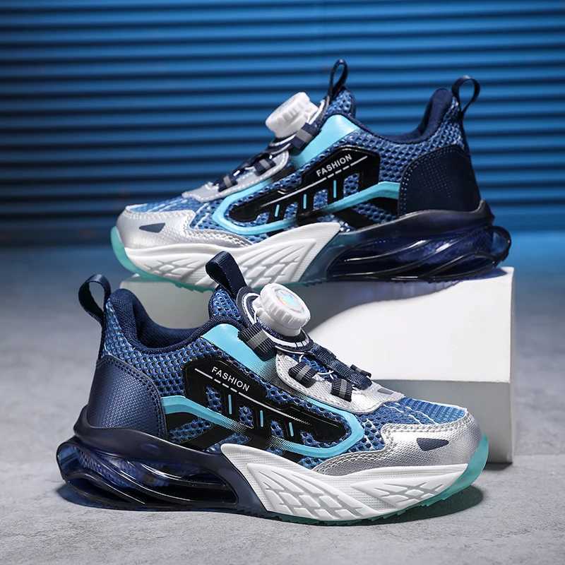 Children Fashion Sports Shoes Boys Girls Casual Rotary Buttons Outdoor Sneakers Breathable Soft Bottom Kids Mesh Running ShoesXJ250318