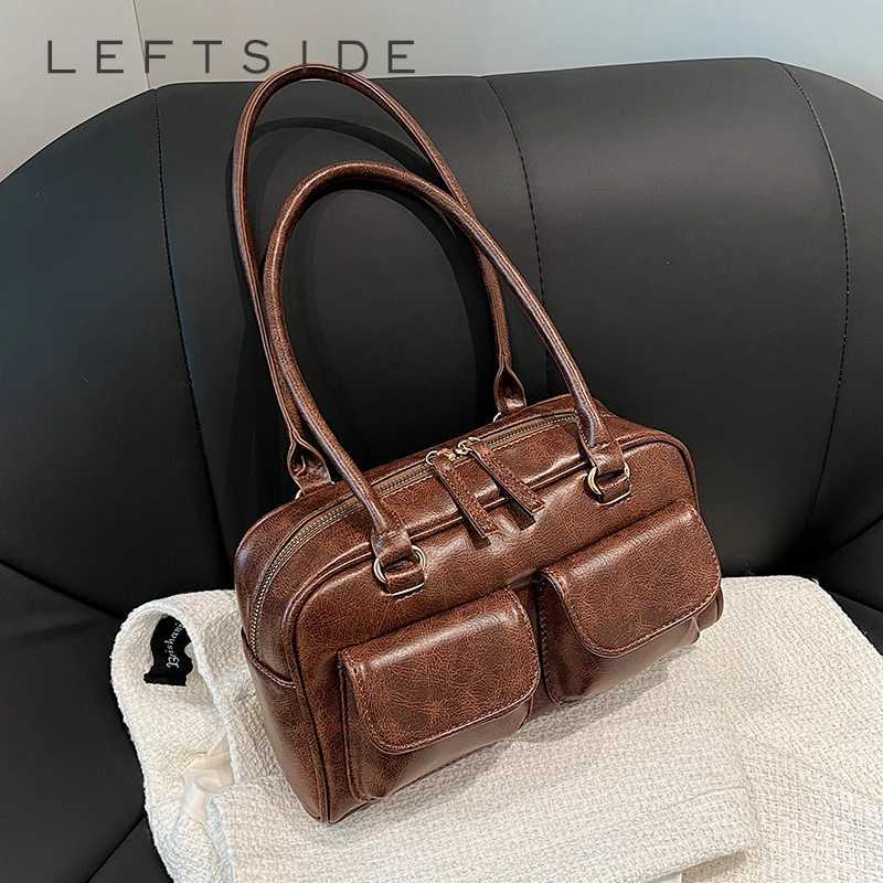LEFTSIDE Small Double Pocket Shoe Bags for Wen 2023 New Trend Designer Underarm Bag Fem Handbag and Wallet Y250318
