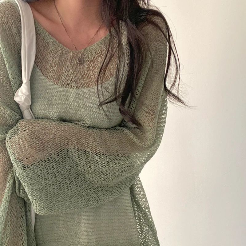 Women Lazy Style Full Sleeves Jumpers Tops Hollow Out Sexy Women Fashion Casual Streetwear Chic Femme Sweaters Pullovers 250318