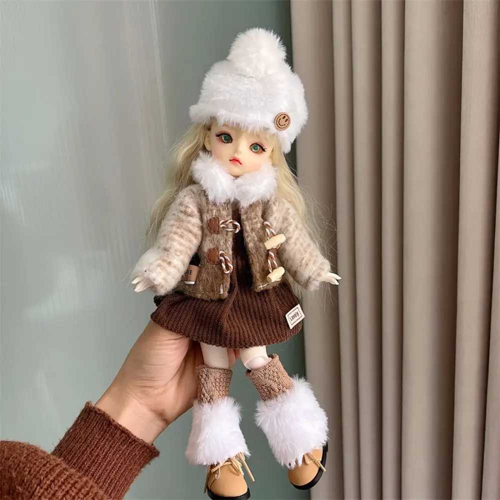 free shipping 30cm Clothing 1/6 BJD Fashion Set Beautiful Dress Hat Winter Coat Girl Toy Doll Accessories Holiday Gift
