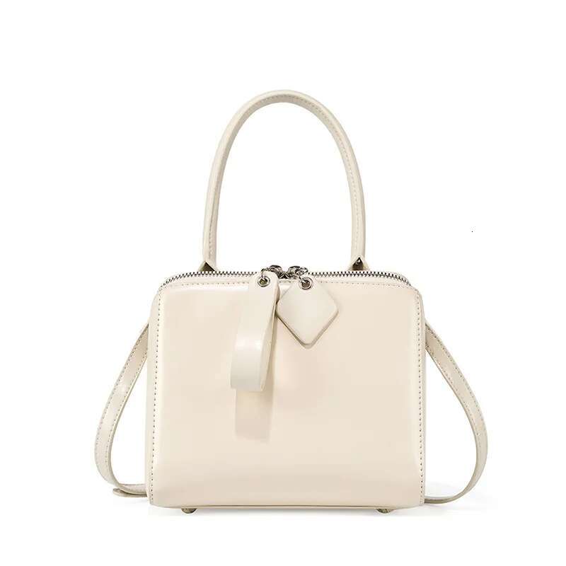 2024 Summer New Genuine Leather Women's Square Bags Simple Solid Shoulder Ladies Crossbody Bag High Quality Versatile Totes