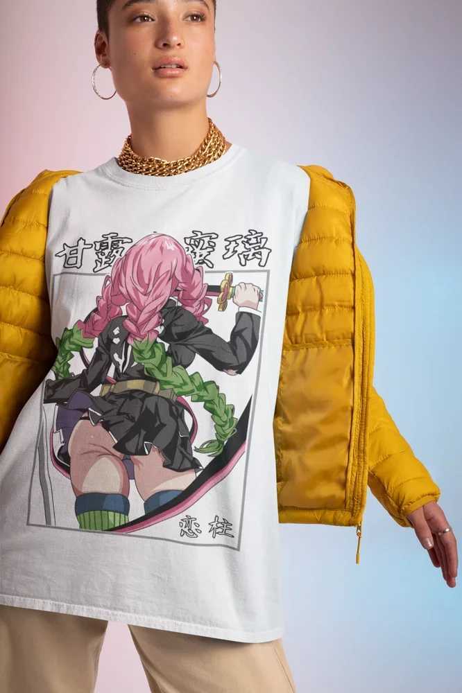 Mitsuri Kanroji Devil Killer T-shirt Mitsuri Kawii Anime Nezuko Girl Gift Shirt Graphic T-shirt Y2k Top Womens WearXJ250318