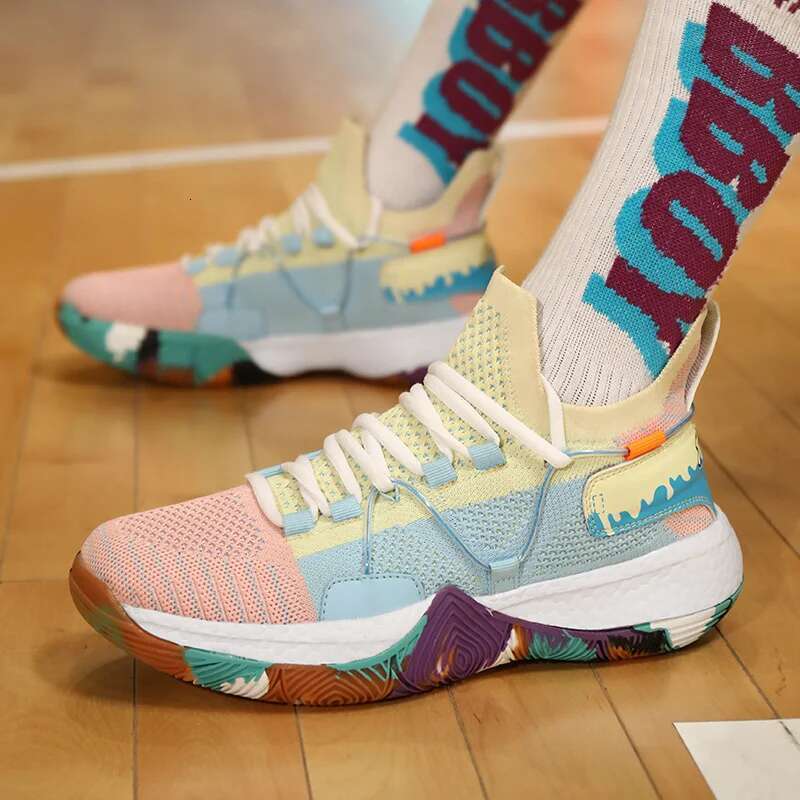 High Quality Basketball Men Sneakers Light Anti-skid Shock Absorption Basket Women Multicolor Sports Shoes Trainer