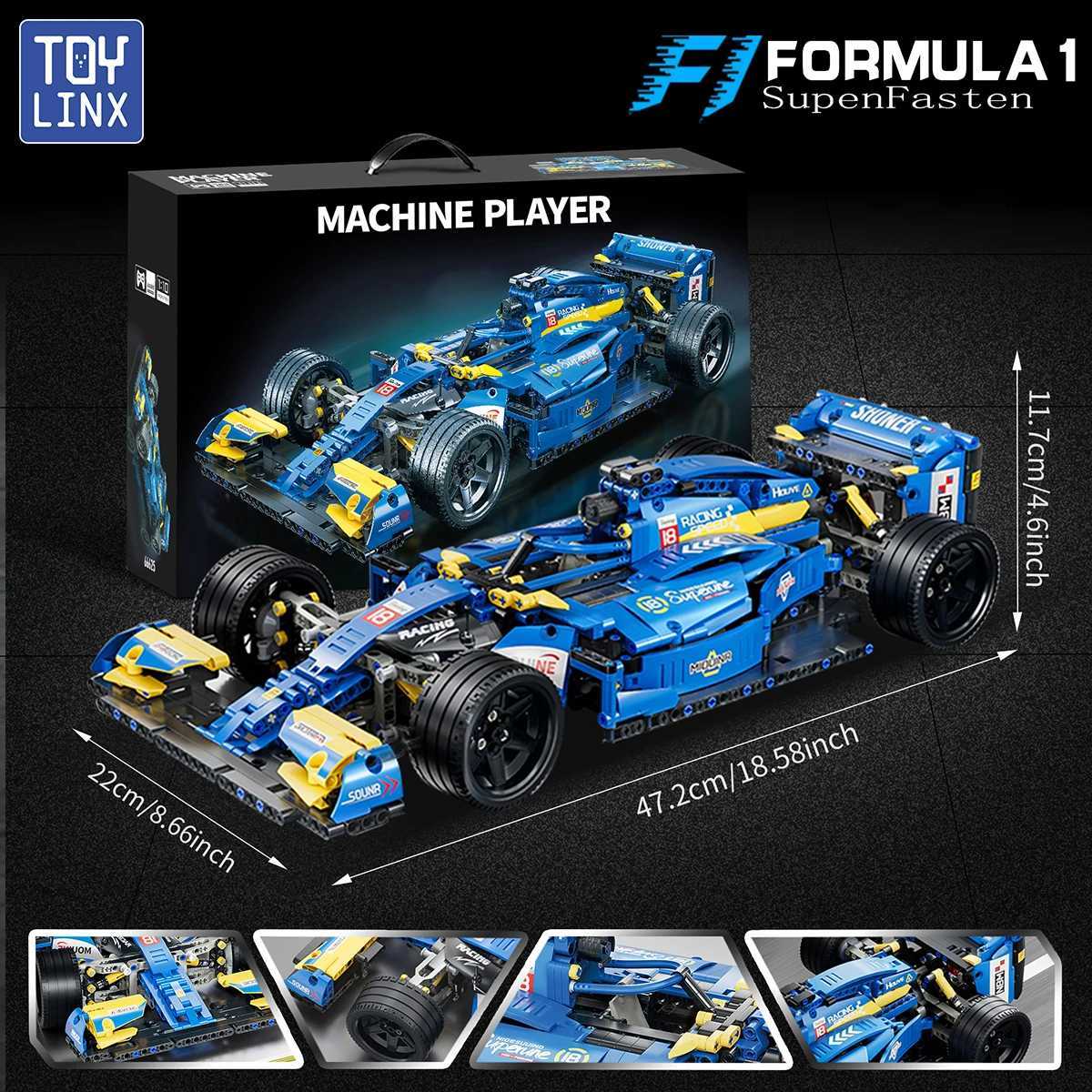 ToylinX F1 RC Race Cars 1161PCS Building Sets MOC Remote Control Building Blocks Collectible Model Car Suitable for Festive Gift W250318