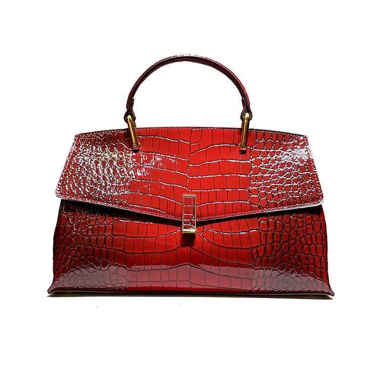 Fashion Leather Women Handbags Crocodile Pattern Lady Shoulder Messenger Red Bag New Large Capacity Portable Shell Bags